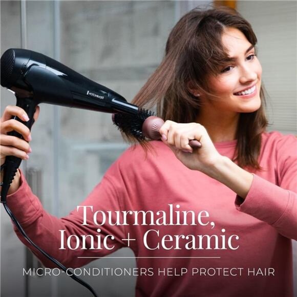 Damage Protection Hair Dryer with Ceramic & Ionic Tech, 3-Piece Set - Picture 2 of 7